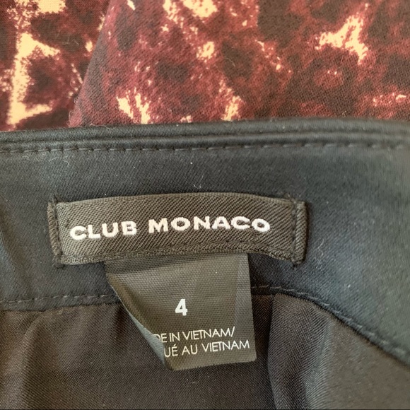 Club Monaco Black EDITH Black Maroon Panel Skirt B2/18 - Picture 6 of 7